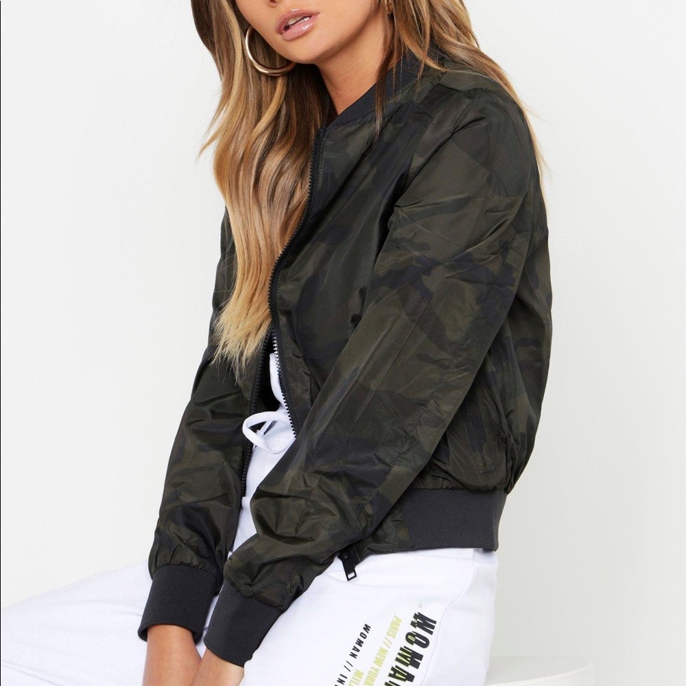 Boohoo Camo Bomber Jacket